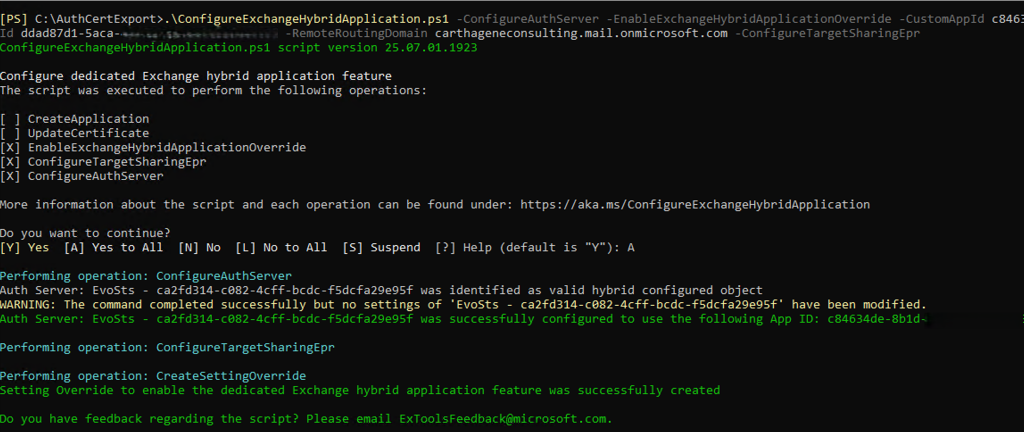 ConfigureExchangeHybridApplication.ps1