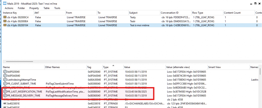 View email's MAPI properties and PR_MESSAGE_DELIVERY_TIME