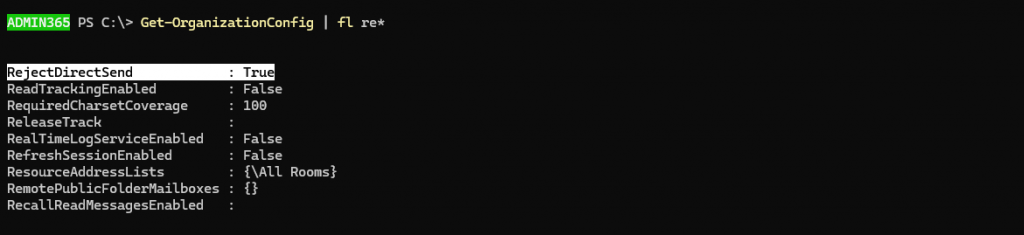 Configure RejectDirectSend status