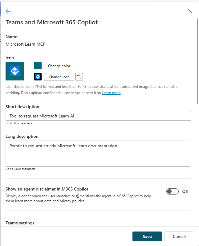 Copilot studio new agent - Select distribution channel