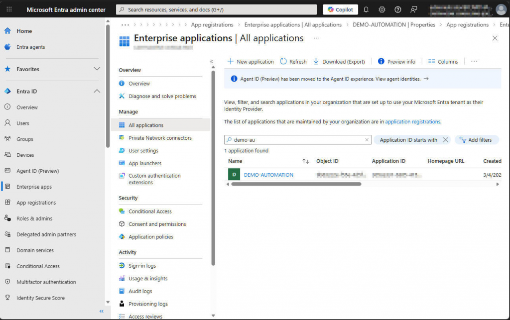 Entra - Check Enterprise Applications managed identity