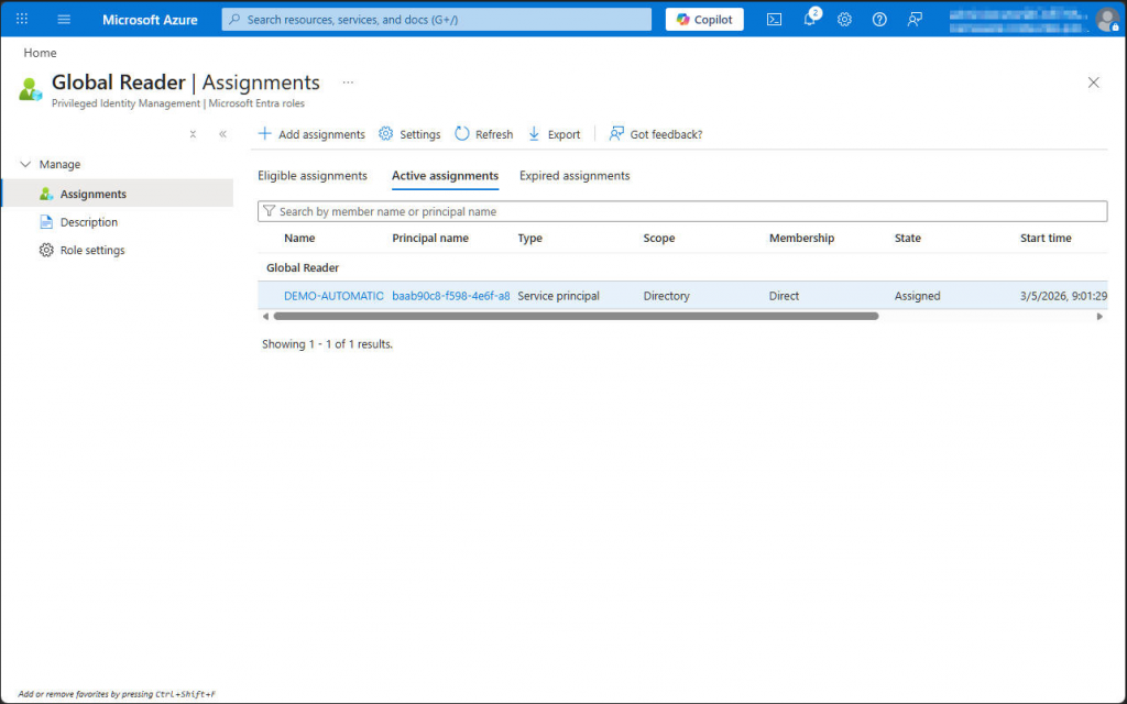 Entra - Assign admin role to managed identity