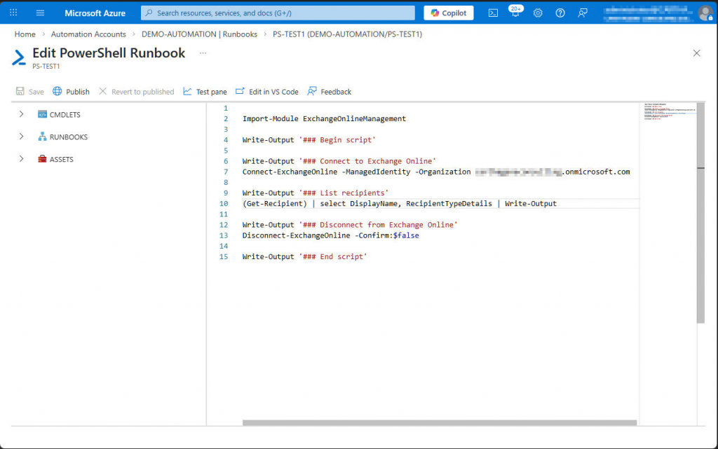 Azure - Set Powershell script with -MamangedIdentity