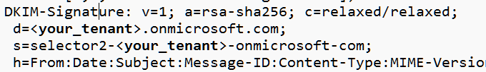 Header dans DKIM signature