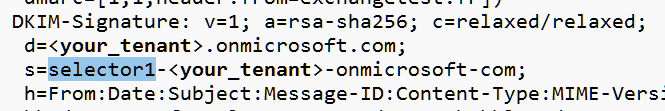 Header dans DKIM signature