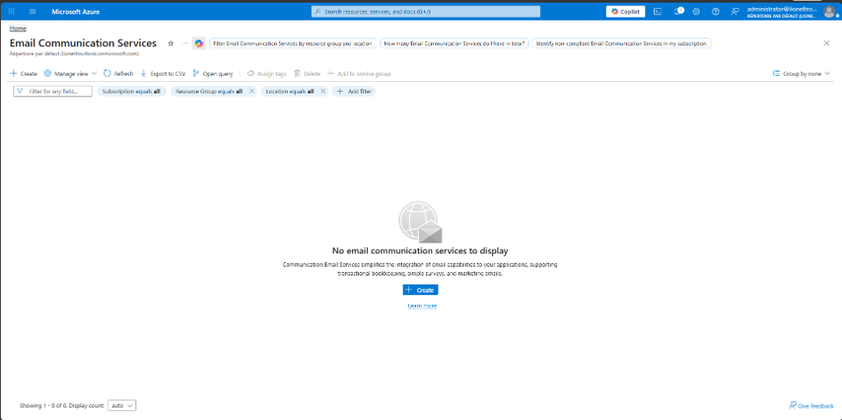 Create email communication service
