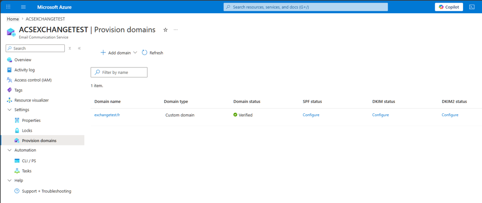 Verify custom domain
