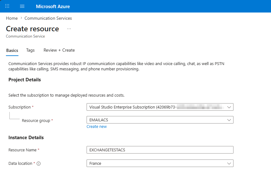 Create a communication service