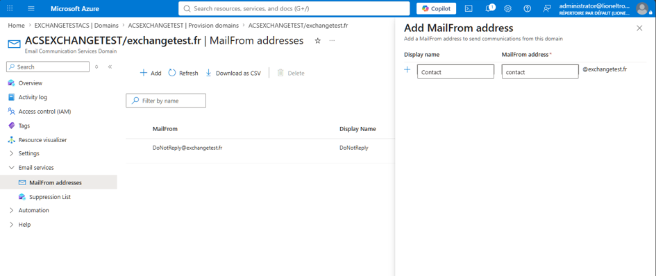 Add email addresses