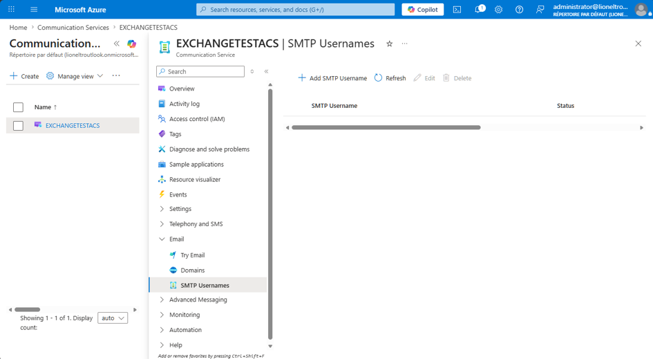 Create SMTP username