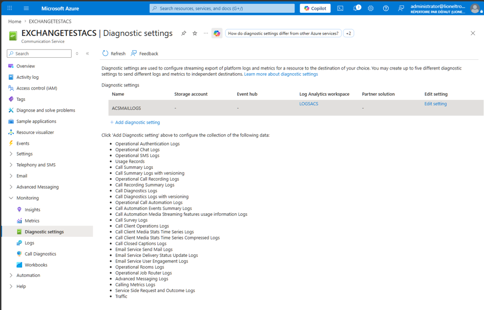 Enable logs and statistics